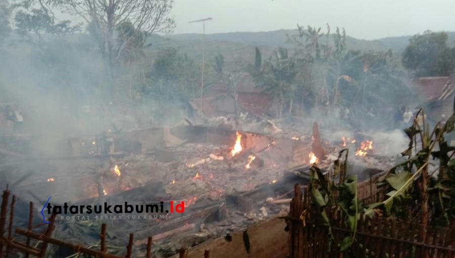 3 Rumah di Cikembar Sukabumi Ludes Terbakar