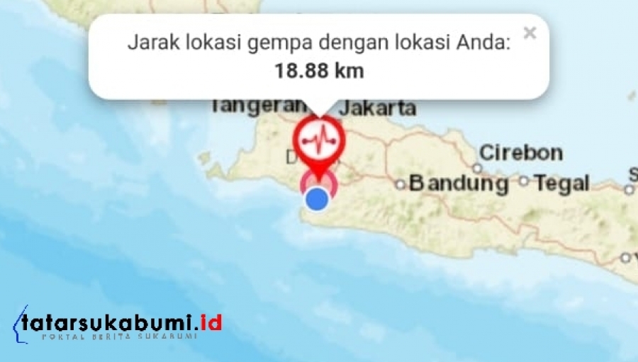 Gempa Darat Terkini Pusat Gempa Di Sukabumi