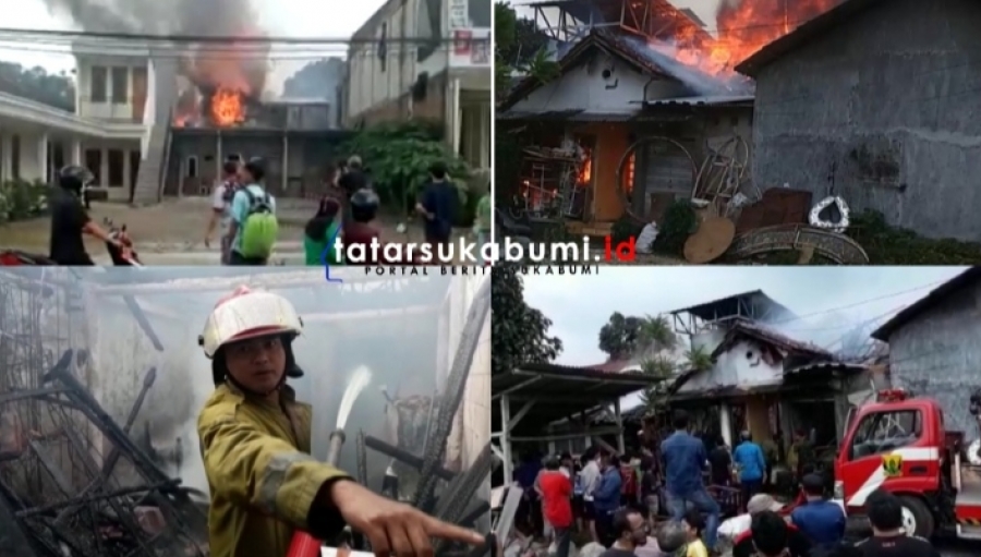 Breaking News! 3 Bangunan dan 1 Gudang di Kawasan Padat Penduduk Cibadak Terbakar