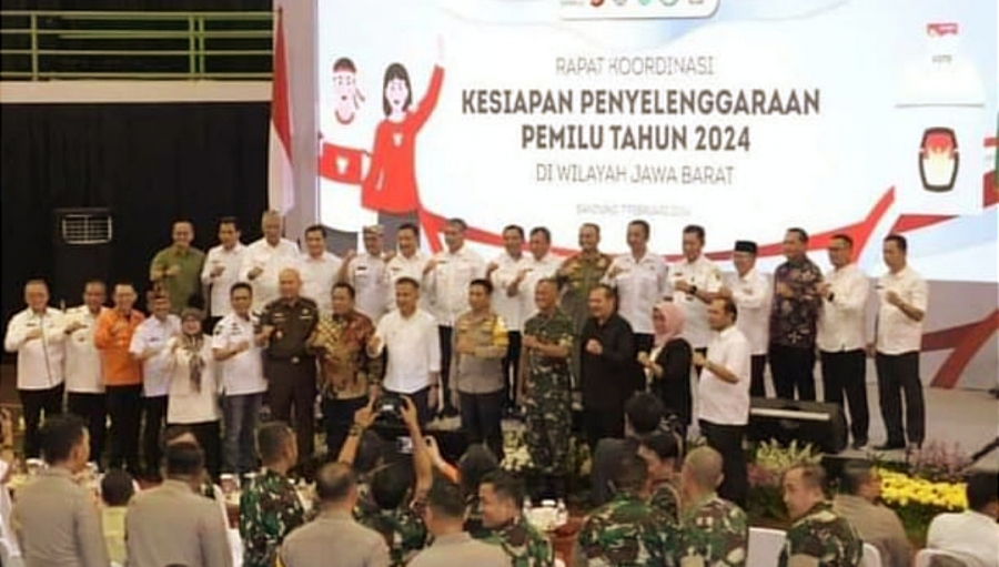 Rakor Kesiapan Pemilu 2024 Tingkat Jabar, Iyos Somantri Pastikan Sukabumi Telah Siap