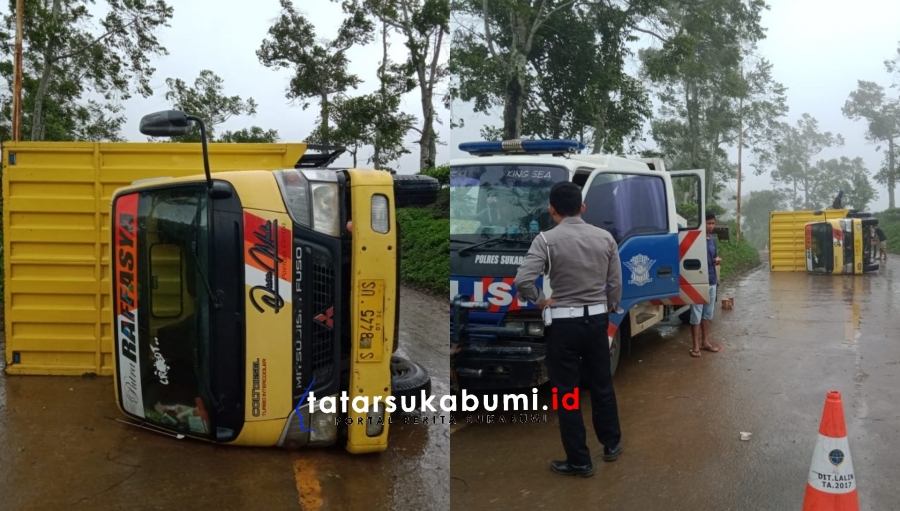 Truk Box Kopi dari Surabaya Menuju Jampang Terbalik