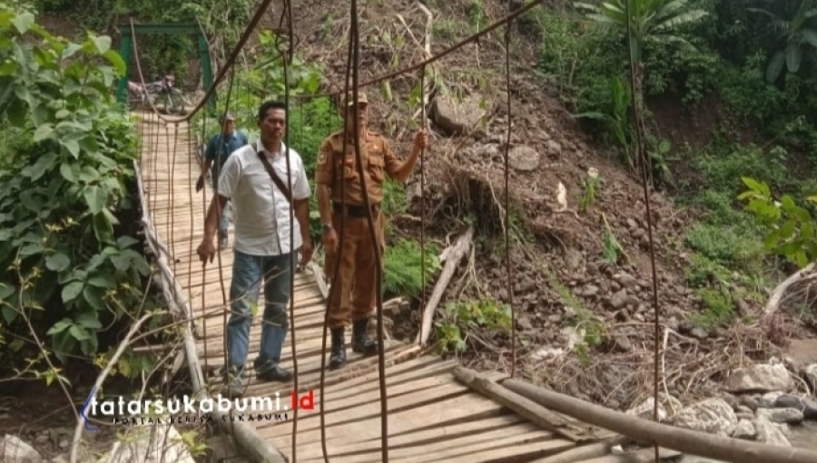 Kondisi Jembatan Gantung Ciangkrek Simpenan Sukabumi