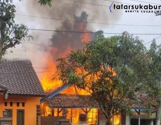 3 Bangunan Rumah di Nyalindung Sukabumi Terbakar 