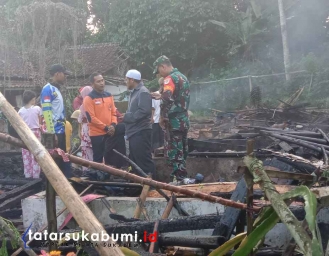 Rumah Warga Ciambar Sukabumi Ludes Terbakar