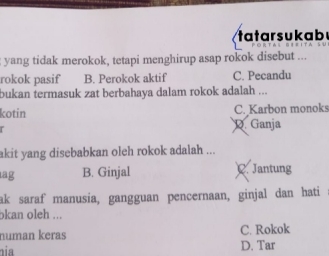 Pertanyaan Absurd Soal Ujian Kelas V SD Yang Dikeluarkan Dinas Pendidikan dan Kebudayaan Pemkot Sukabumi