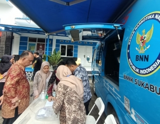 Awal Tahun 2024 BNNK Sukabumi Tes Urine Jajarannya