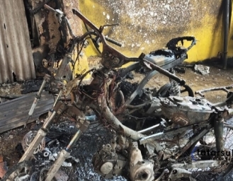 Rumah Bengkel dan 2 Unit Motor  di Cisaat Sukabumi Terbakar