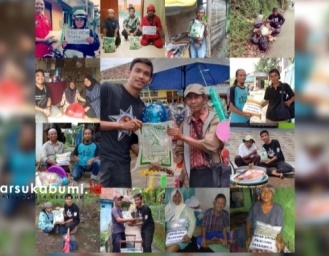 Empati Dampak Sosial Covid-19, RRP Sukabumi Bagi-bagi Beras Untuk Pejuang Keluarga